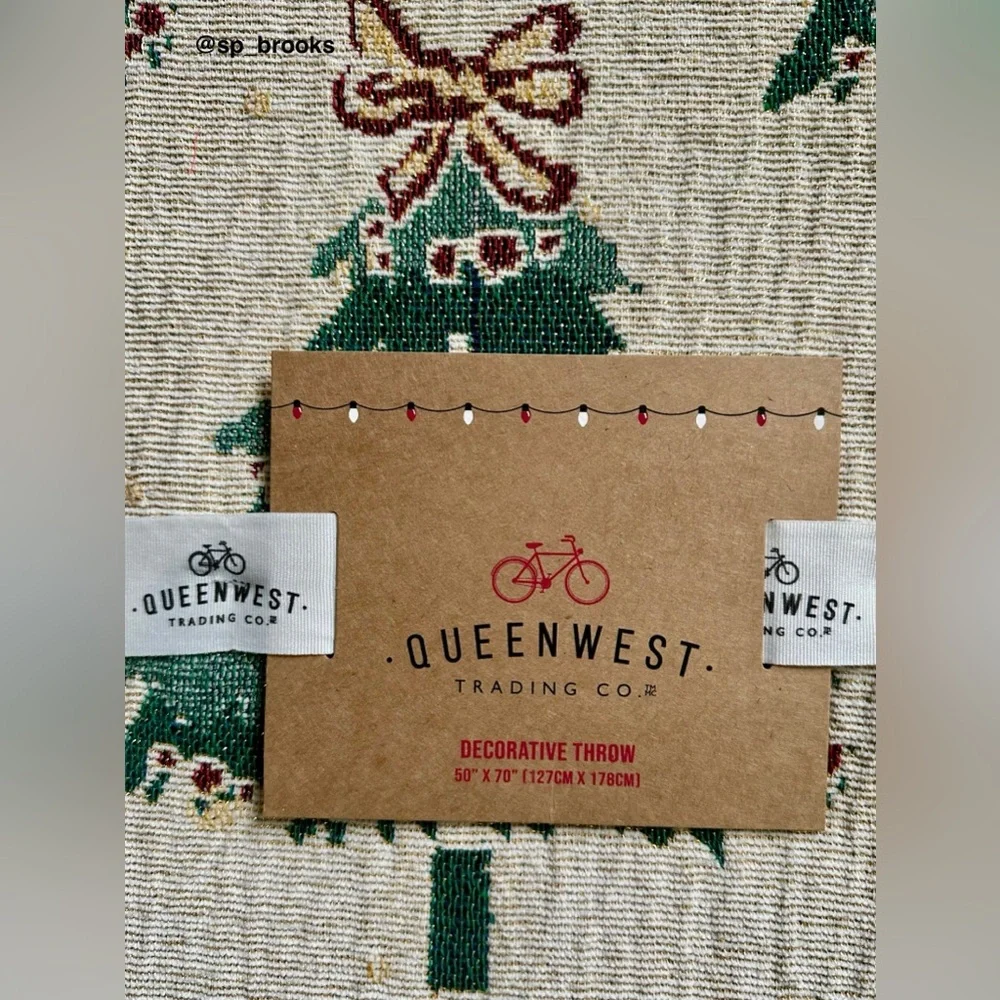 🎁Queenwest Decorative Throw - Jacquard - Reversible Christmas Holiday Throw